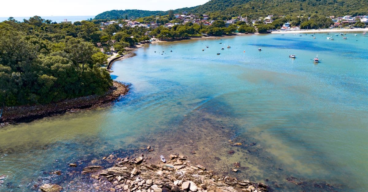 Bombinhas beach Santa Catarina clear water aerial view — Foto: Aleson Padilha (Pexels)