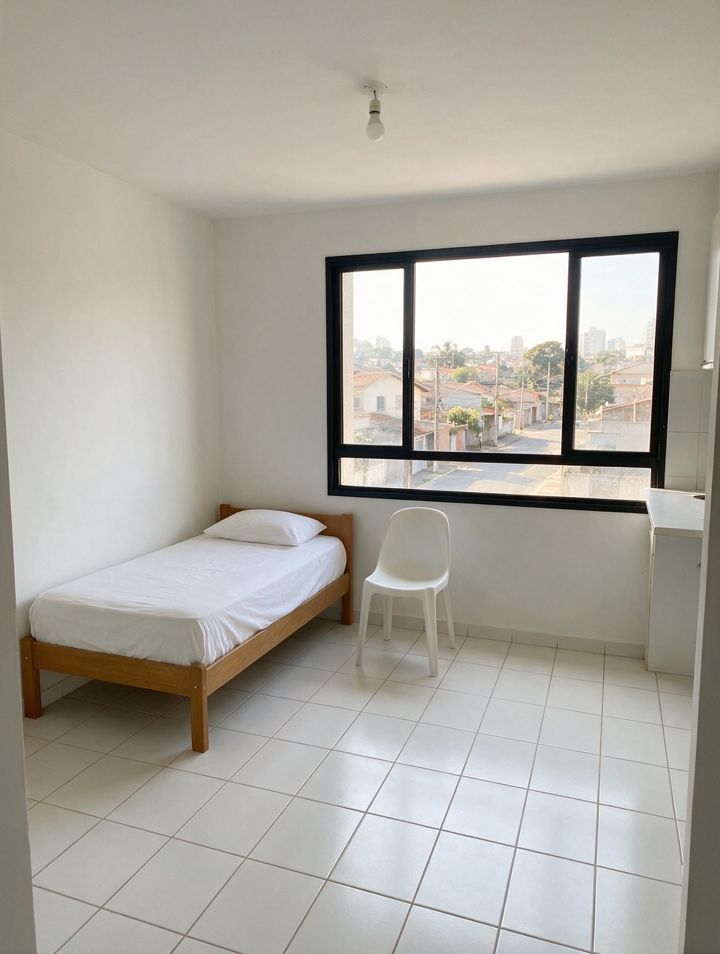 Studio só mobiliado, sem projeto de decoração (imagem ilustrativa)